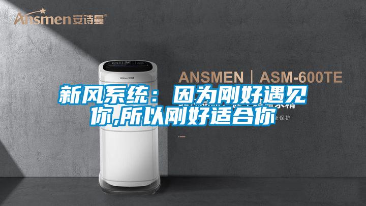 新風(fēng)系統(tǒng):因為剛好遇見你,所以剛好適合你