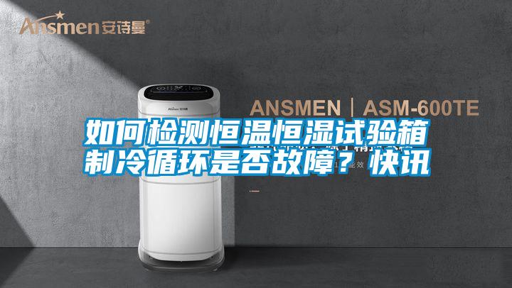 如何檢測恒溫恒濕試驗箱制冷循環(huán)是否故障?快訊